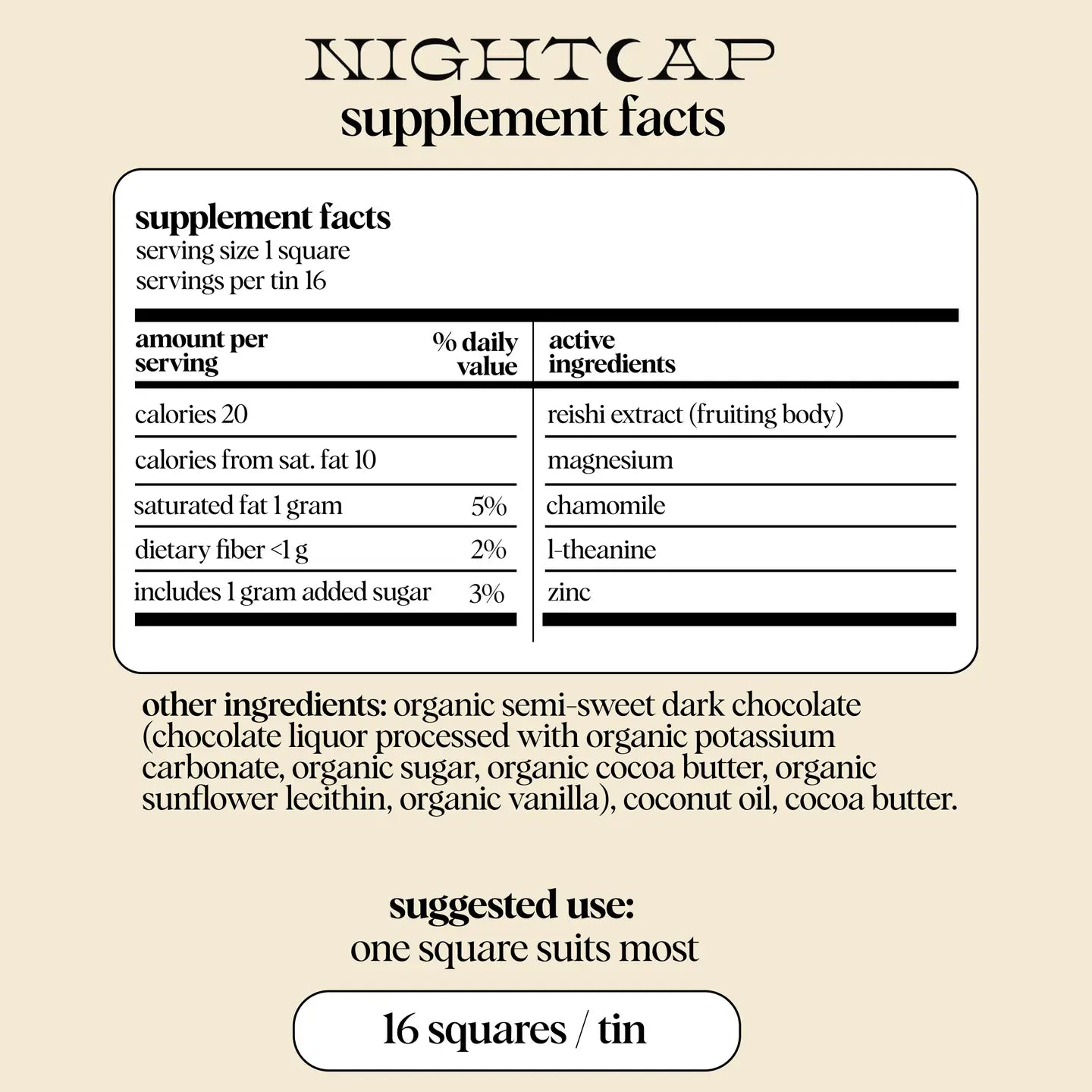Alice Mushrooms- Nightcap. Mushroom Chocolate for Sleep