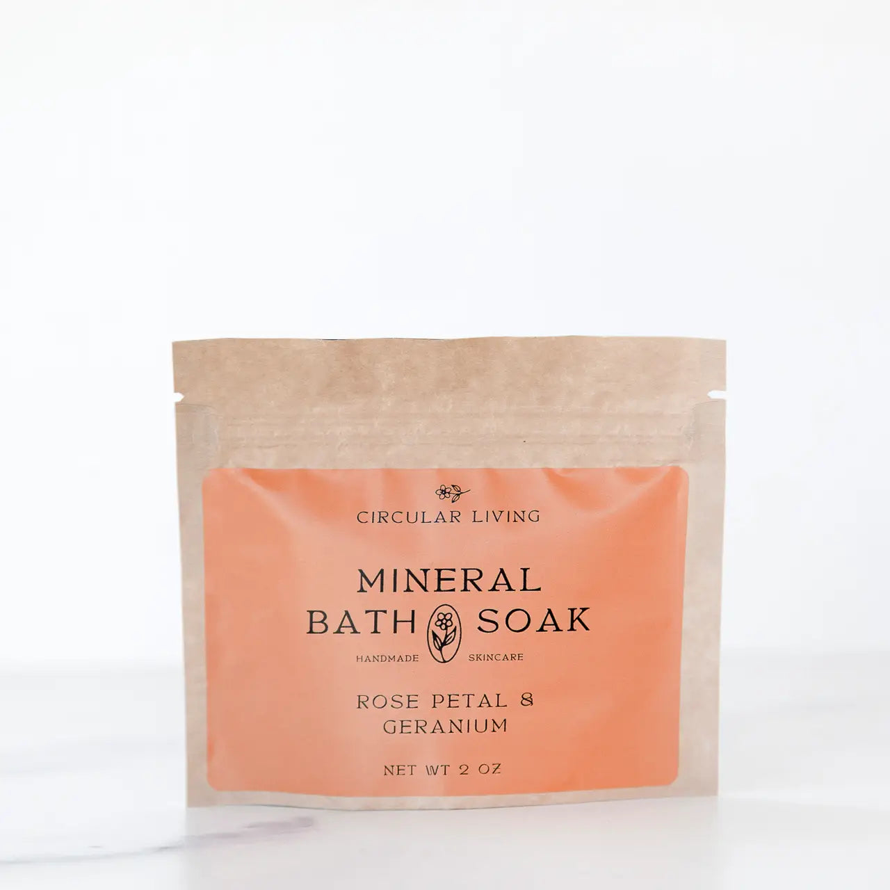 Mineral Bath Soak- Magnesium, Rose Petal & Geranium-~ travel packet