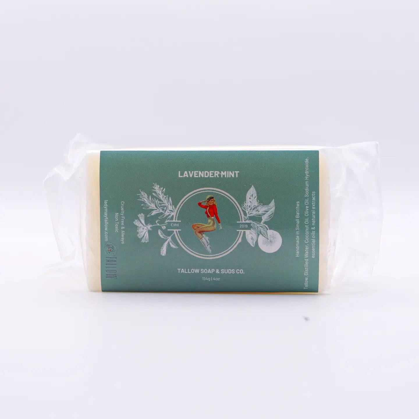 Lavender Mint Tallow Soap, All Natural Face, Body, Hair
